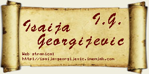 Isaija Georgijević vizit kartica